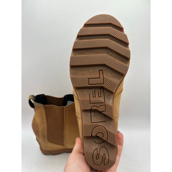 Sorel Joan of Arctic Wedge II Chelsea Wedge Platform Bootie Boot Camel brown 8.5 - Picture 6 of 7